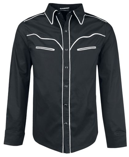 Banned Plain Trim Overhemd zwart-wit