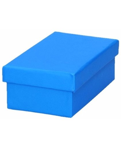 Blauw cadeaudoosje / kadodoosje 13 cm rechthoekig