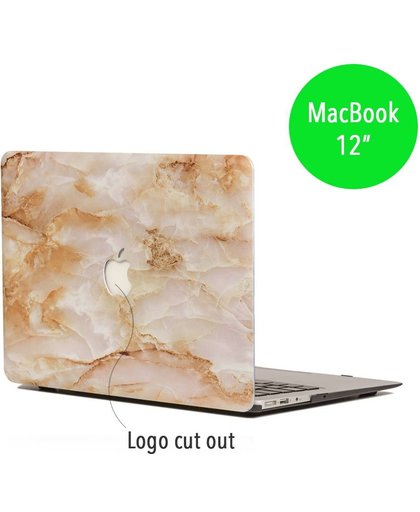 Lunso - hardcase hoes - MacBook 12 inch - marmer goud