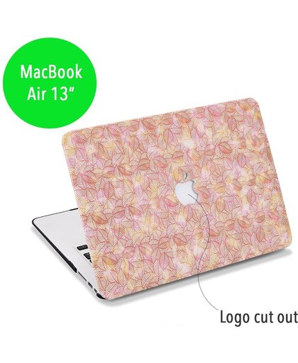 Lunso - hardcase hoes - MacBook Air 13 inch - blaadjes roze