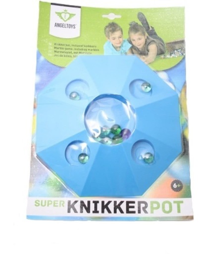 Angel Toys Knikkerpot Super 22cm Blauw Inclusief 10 Knikkers