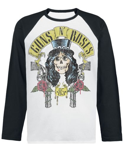Guns N&apos; Roses Slash Skull Longsleeve zwart-wit