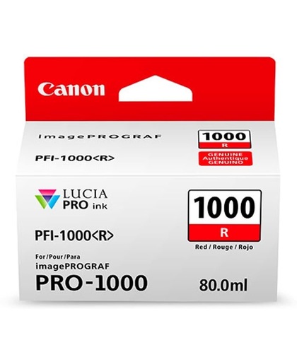 Canon PFI-1000 R 80ml Rood inktcartridge