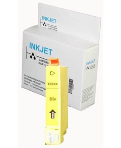 inkt cartridge voor Epson T0804 geel wit Label|Toners-en-inkt