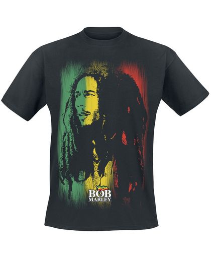 Marley, Bob Stare Paint Stripe T-shirt zwart