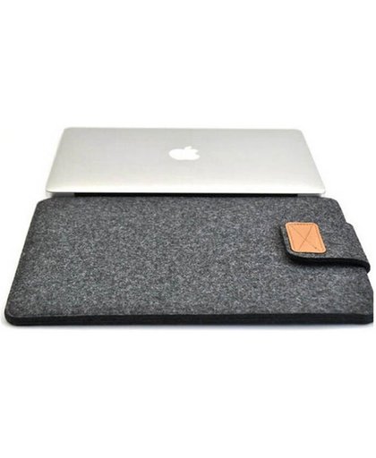 Hoes voor laptop, donkergrijs, wolvilt laptop sleeve bag cover case voor laptop/Samsung/Sony/HP/Macbook Air Pro/Dell 13"