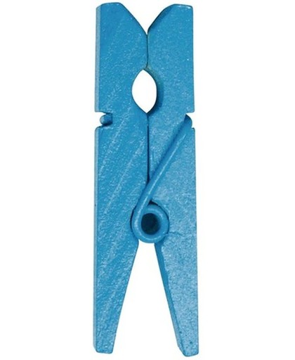 Zakjes met gekleurde knijpers 2,5 cm, 24 stuks, turquoise