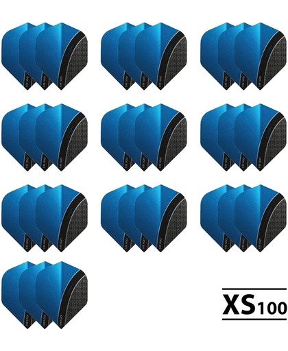 10 - Sets XS100 Curve 100 micron flights - Aqua