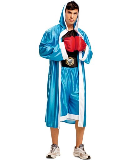 Verkleedkleding voor Mannen - Boxer party outfit kleur blauw