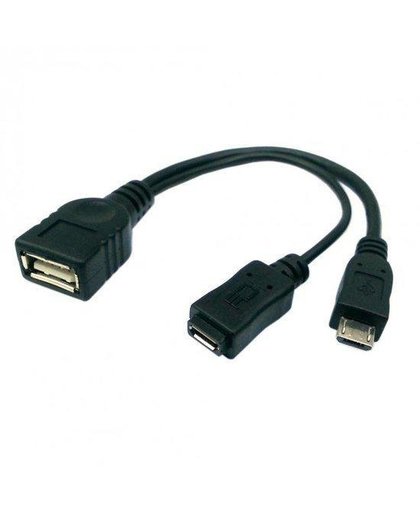 Micro USB OTG host Y-kabel met micro usb female power kabel