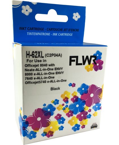 FLWR - Inktcartridge / 62XL / Zwart - geschikt voor HP