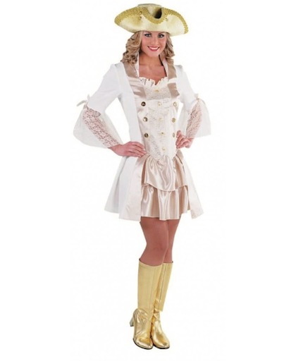 Luxe piraten jurkje wit 40 (l)