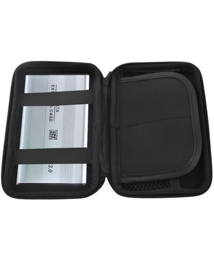 Harde Schijf Hard Cover Tas - Externe HDD / SDD Hoes - Harddisk Beschermhoes Carry Case - 2.5 Inch - Zwart