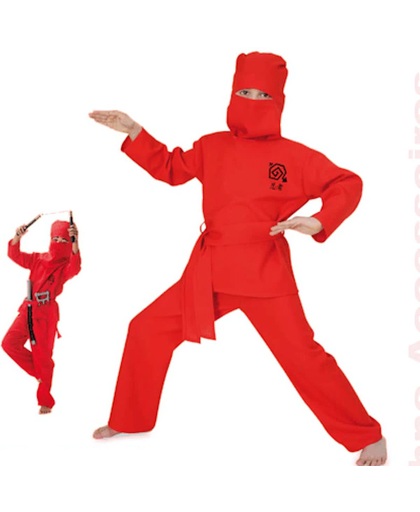 Rood Ninja kostuum voor kinderen 116 (6 jaar)