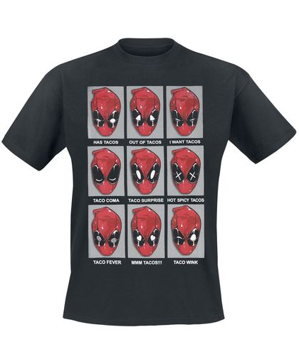 Deadpool Taco Heads T-shirt zwart