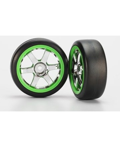 Tires and wheels, assembled, glued (Volk Racing TE37 chrome/