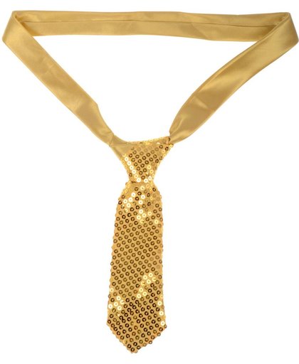 Metallic gouden stropdas met glitters