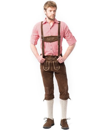 Lederhose voor mannen - Lange lederhosen - Rudi - Oktoberfest kleding - 100% leder - mt 62