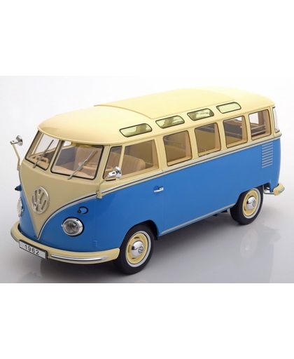 Volkswagen Bulli T1 Samba Bus 1-18 KK Scale Blauw / Creme Limited 750 Pieces