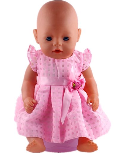 B-Merk Baby born kleertjes, roze jurk