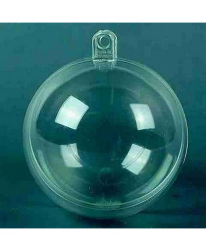 Plastic bal [ Perspex ] transparant 10 cm. Tweedelig, 10 STUKS