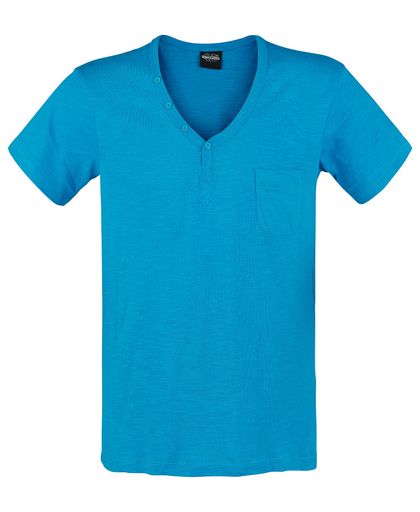 Urban Classics Slub Y-Neck Henley T-shirt turquoise