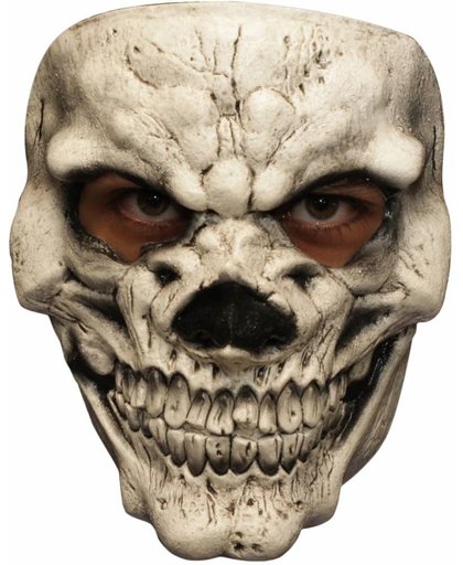 Halloween Masker Schedel Wit Deluxe voorkant