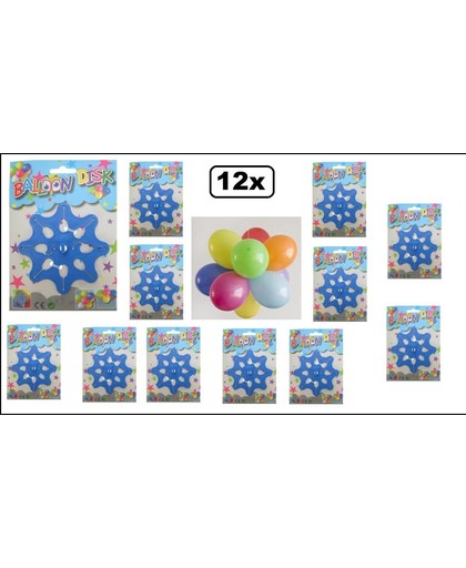 12x Ballonnen disk voor ballon decoratie