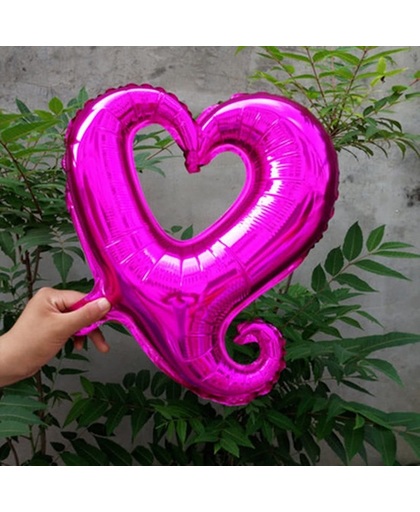 45 cm paarse open hartvormige folie ballon van hoge kwaliteit