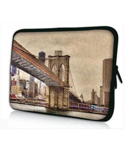 Sleevy 15,6 inch laptophoes Brooklyn Bridge uit New York