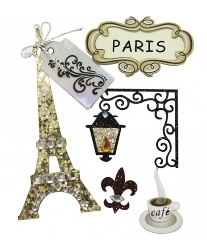 Decoratie stickers Parijs 5 stuks