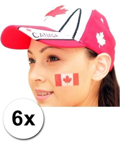6 Canadese vlag tattoo stickers