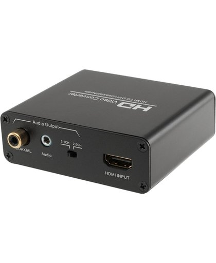 HDV-339 Full HD HDMI naar DVI + Digitaal Coaxiaal / Analoog Stereo Audio Converter Adapter(zwart)
