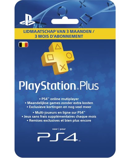 Belgisch Sony PlayStation PSN Plus Abonnement 90 Dagen België - PS4 + PS3 + PS Vita