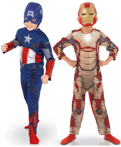 Captain America � en Iron Man � kostuum jongens - Verkleedkleding - 122/128