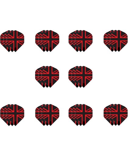 10 sets (30 stuks) Dragon darts Britse vlag zwart rood dart flights – darts flights