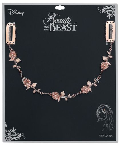 Beauty and the Beast Rose Hair Chain Haarspeld koperkleurig