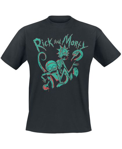 Rick And Morty Neon T-shirt zwart