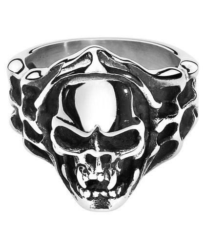 etNox hard and heavy Evil Skull Ring standaard