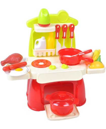 Mini Speelgoed Keuken met licht en geluid - Keukentje - Keukenset - Keukengerei - Kinder Keuken - 22 delig - 30x16.5x33.5 cm