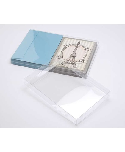 Geschenkdozen Kristalhelder Plastic voor A2 Envelop/kaart 14.9x1.6x22.4cm (25 Stuks) [FB185]