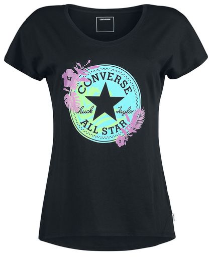 Converse Palm Print CP Fill Femme Tee Girls shirt zwart