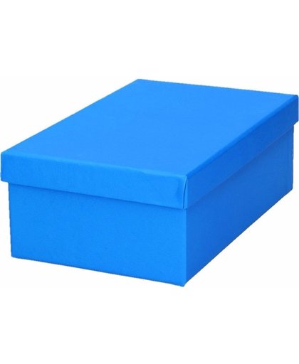 Blauw cadeaudoosje / kadodoosje 19 cm rechthoekig
