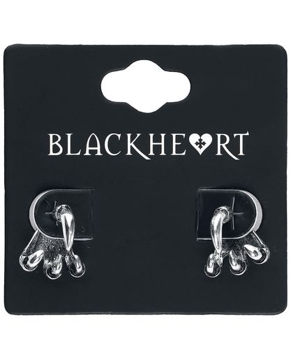 Blackheart Claw Oorstekers, per paar zilverkleurig