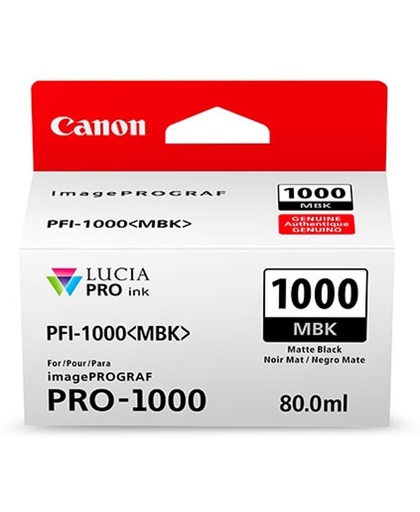 Canon PFI-1000 MBK 80ml Mat Zwart inktcartridge