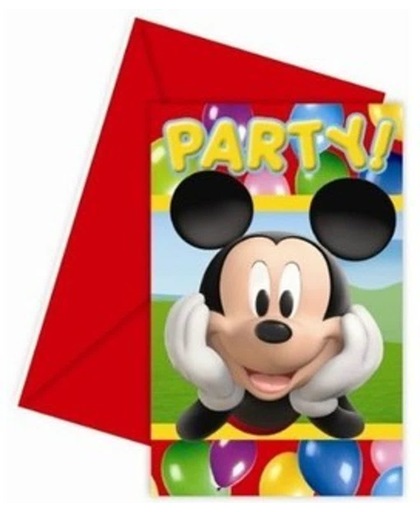 6 uitnodigingen - Mickey Mouse _ met enveloppen
