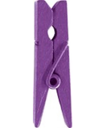 Zakjes met gekleurde knijpers 3,5 cm, 12 stuks, kleur paars