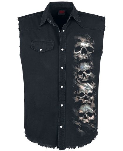 Spiral Camo-Skull Overhemd (mouwloos) zwart
