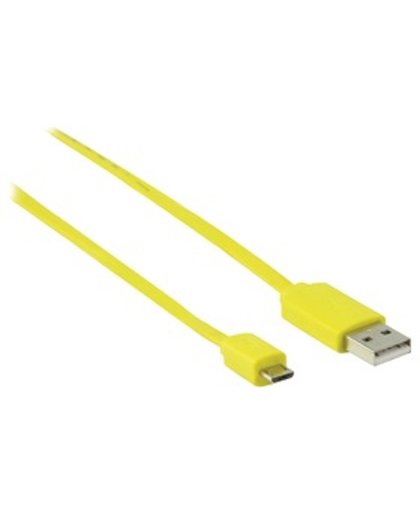 2 stuks Micro USB Kabel Port USB Data Kabel voor Nokia, Sony Ericsson, Samsung Galaxy S6 / S5 / S IV, LG, BlackBerry, HTC, Amazon Lengte: 1m(geel)