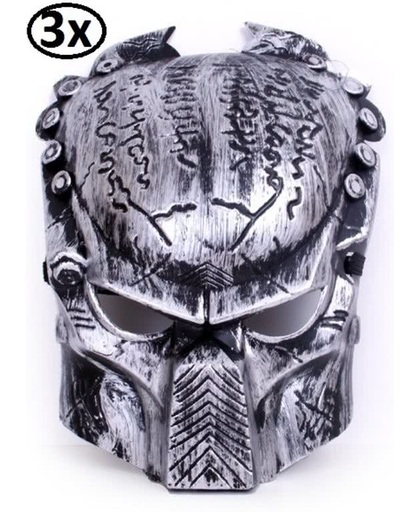 3x Predator masker zilver